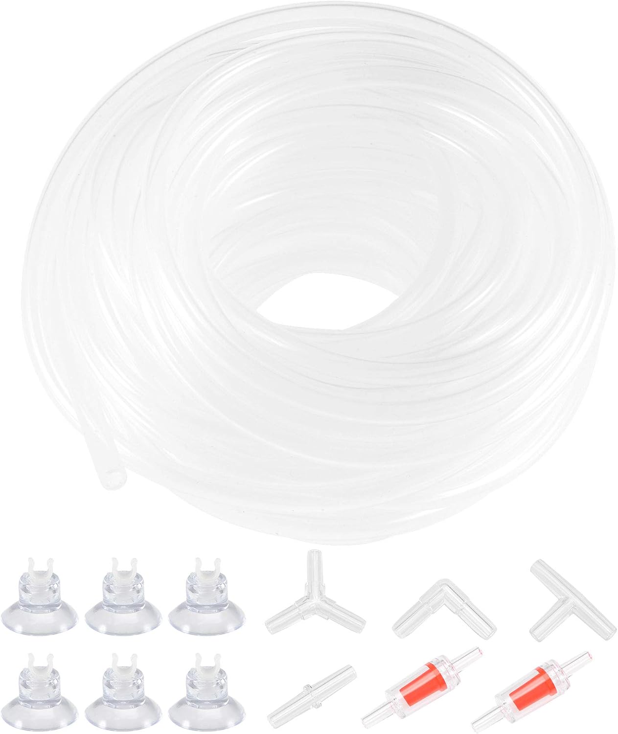sourcing map Silicone Tubing Kit 4mm ID 6mm(1/4") OD 10m Aquarium Pump Hose Silicone Rubber Tube Clear