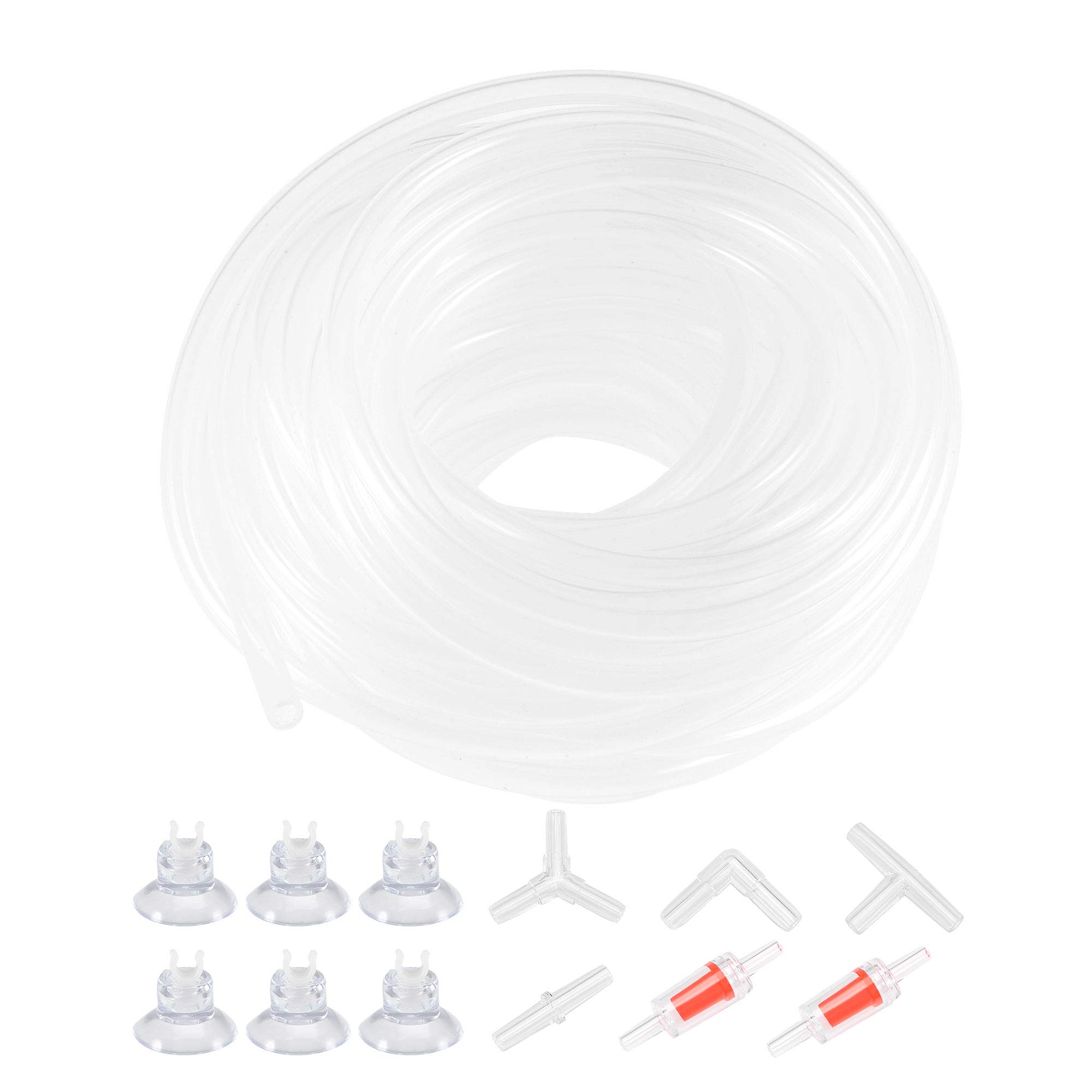 sourcing map Silicone Tubing Kit 4mm ID 6mm(1/4") OD 10m Aquarium Pump Hose Silicone Rubber Tube Clear