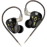 Wired Headphone,KZ DQS HiFi Dynamic Drivers IEM Earphone,KZ Gaming Earbuds Headphones Bass 2pin 3.5mm Sports Music Game in Ear Monitor Headphone for System Singers (Black, No Mic)&hellip;
