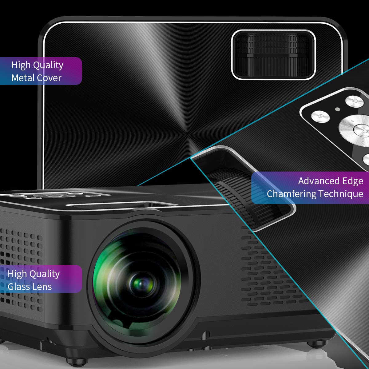 YABER Portable Projector with 5500 Lumen Upgrade Full HD 1080P 200