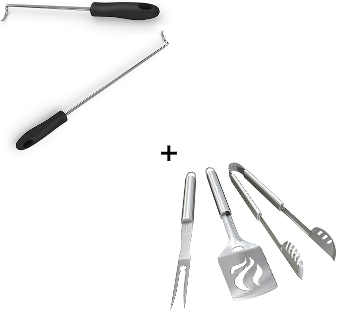Food Flippers + Grilling Tools Set Garden & Outdoor