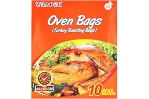 WRAPOK Oven Cooking Bags Large Size Turkey Roasting Baking Bag For Meats Ham Ribs Poultry Seafood, 21.6 x 23.6 Inch - 10 Bags Total(Pack of 1)