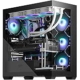 darkFlash ATX Mid-Tower PC Case, Pre-Install 4 PWM ARGB Fans Computer Case, Full View Dual Tempered Glass Gaming PC Case, Type C Port, Supports up to 360mm Water Cooling Radiator, Black(DS900)