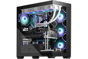 darkFlash ATX Mid-Tower PC Case, Pre-install 4 PWM ARGB Fans Computer Case, Full View Dual Tempered Glass Gaming PC Case, Type C Port, Supports up to 360mm Water Cooling Radiator, Black(DS900)