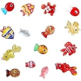 Ornaland 15 Pcs Lampwork Glass Fish Beads for Jewelry Making Bulk Cute Cartoon Fish Animals Handmade Spacer Beads for Jewelry Making Bracelets Earrings Necklaces DIY Crafts(15 Style)