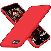 Cordking Designed for iPhone SE Case 2022/2020, Designed for iPhone 7 8 Case, Silicone Slim Shockproof Phone Case with [Soft Microfiber Lining], 4.7 inch, Red