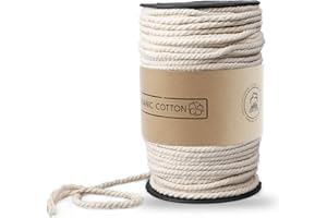 Macrame Cord, ZOUTOG 3mm x 220 yd (About 200m) Natural Cotton Soft Unstained Rope for Handmade Plant Hanger Wall Hanging Craft Making