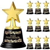 Fumete 10 Pcs 5 Inch Plastic Gold Trophy Award Thank You for Being Awesome Star Thumbs up Award Trophies Bulk Golden Trophies for Employee Teacher (Star Performer)