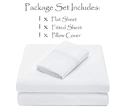 Chanasya Premium Soft White Twin Bed Sheets Set