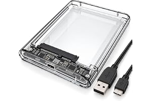 Case para HD/SSD Externo 2.5 SATA, Adaptador HD Notebook Portátil, Transferência Super Rápida Plug and Play