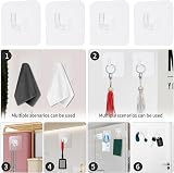 WLLHYF Self-Adhesive Clear Wall Hooks 12 Packs Small Square Shower Pothook view 6
