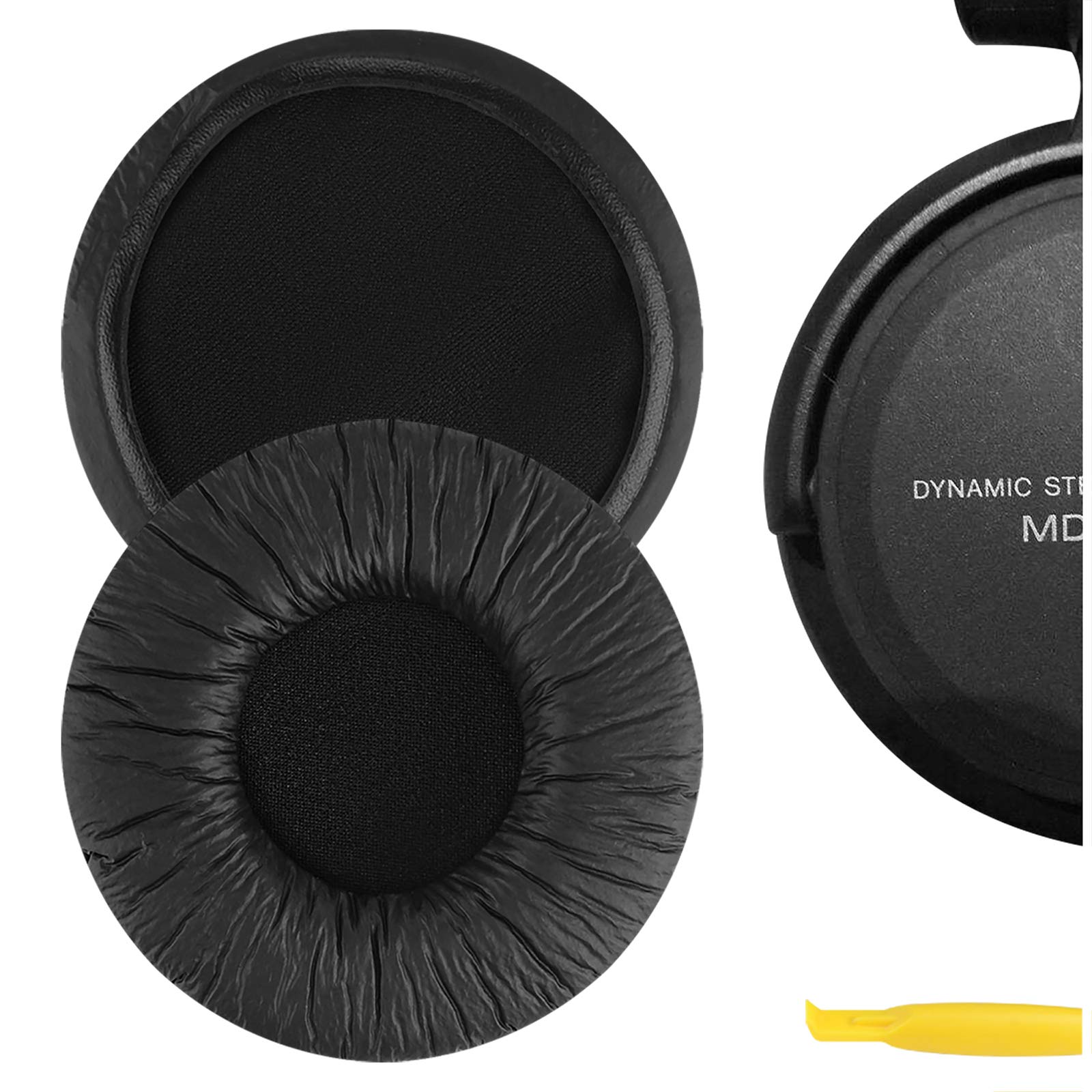 Geekria Leatherette Replacement Ear Pads for SONY MDR-V500DJ, MDR-V500, WH-CH520 Headphones, Repair Parts (Black)