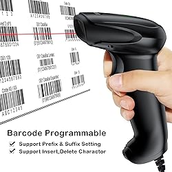 USB Laser Barcode Scanner Wired Handheld 1D Bar