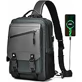 Leaper Sling Crossbody Bag for Men: 2026 13L Large Capacity School Satchel - 13" Laptop Sleeve & Anti Theft - Water Resistant Durable Messenger Daypack with Padded Strap for College Student Campus