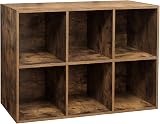 VASAGLE Bookcase 6 Compartment Storage Shelf Rustic Brown LBC203BX view 5