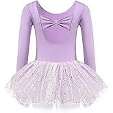 Zaclotre Girls Ballet Long Sleeve Skirted Leotards with Tutus Skirt Dance Dress Ballerina Outfits