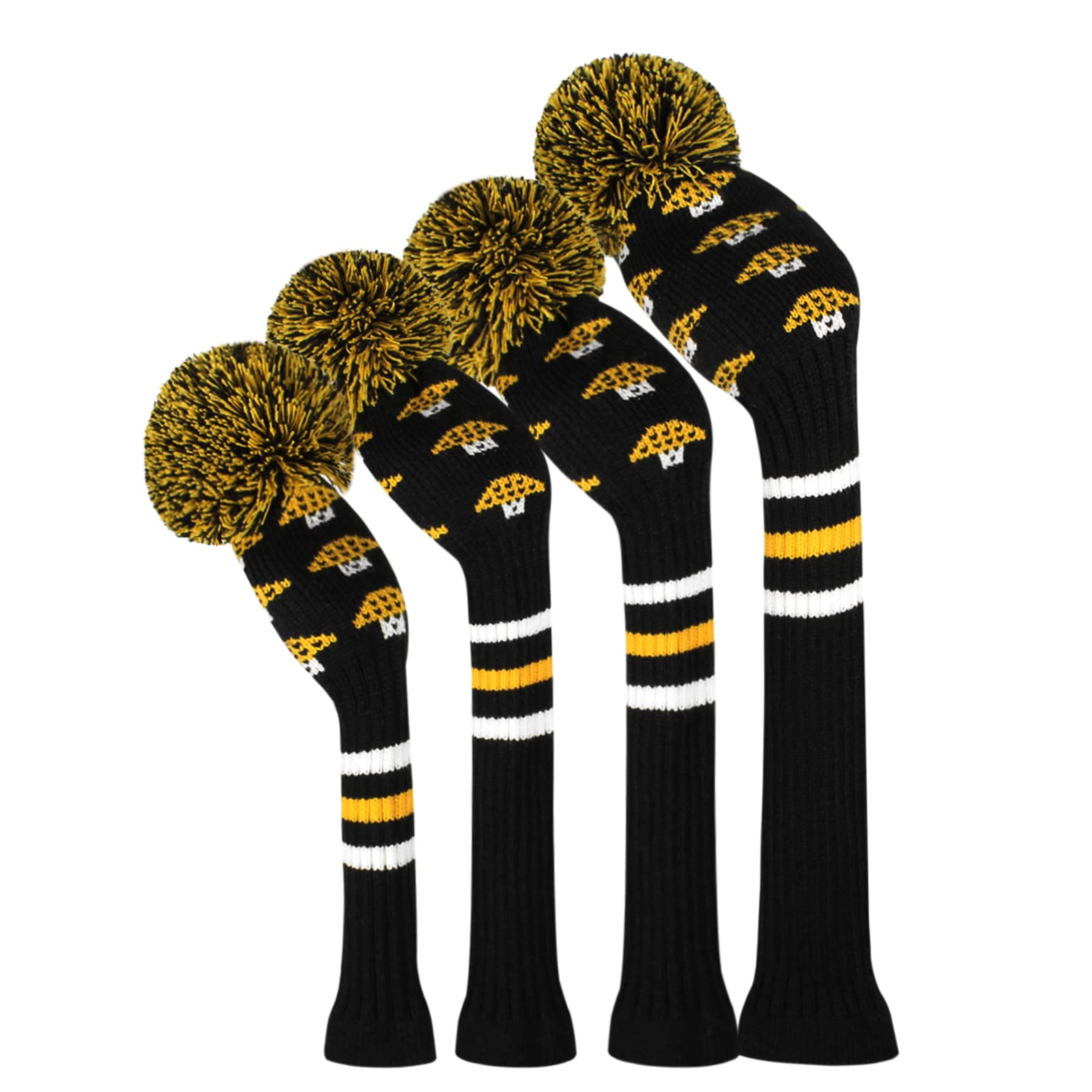 Mushroom Pattern Golf Head Covers, Set of 4, Fit Driver (460CC) Fairways hybrid/UT. Soft and Warm, Keep Club Clean