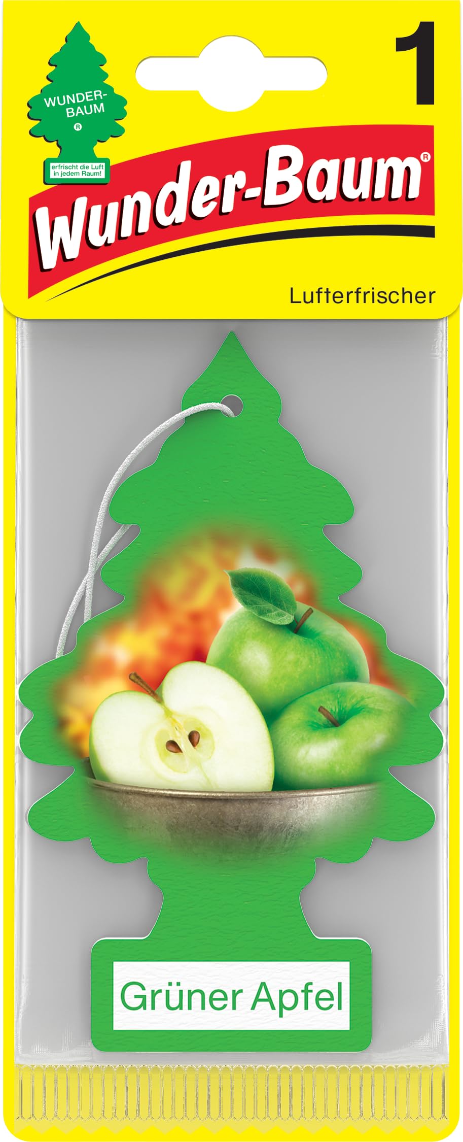 WUNDER-BAUM Auto-Lufterfrischer I Anhänger für langanhaltenden Duft im Auto oder zu Hause I Grüner Apfel, 1 Stück 2
