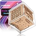 Fidget Puzzle Cube Toy for Adults - 6-Sided Wooden Brain Teaser Magic Cube for Anxiety Relief,Handheld Fidget Maze Cube IQ Balance Games for Travel,Christmas Fidget Gifts for Kids Men Teenage Boys