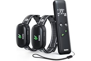 DELUPET Dog Training Collar - 2 Dogs Shock Collar for Large Dog with Remote 1600ft, 3 Training Modes, Rechargeable IPX7 Waterproof Electric Dog Collar for Small Medium Large Dogs