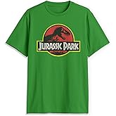 Jurassic Park Men's Classic Movie Logo T-Shirt, Jurassic World Vintage Inspired Shirt, Kelly Green, Large