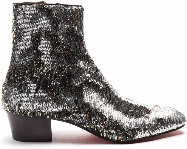 Amazon クリスチャン ルブタン Christian Louboutin メンズ シューズ 靴 ブーツ Huston Sequin Embellished Ankle Boots 並行輸入品 シューズ バッグ
