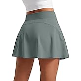 CRZ YOGA High Waisted Flowy Tennis Skirts for Women - Mini Lined Pickleball Casual A Line Skorts with Pockets