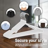KEPLIN 20x Premium Rubber Coated Metal Hangers White 4mm Space-Saving view 5