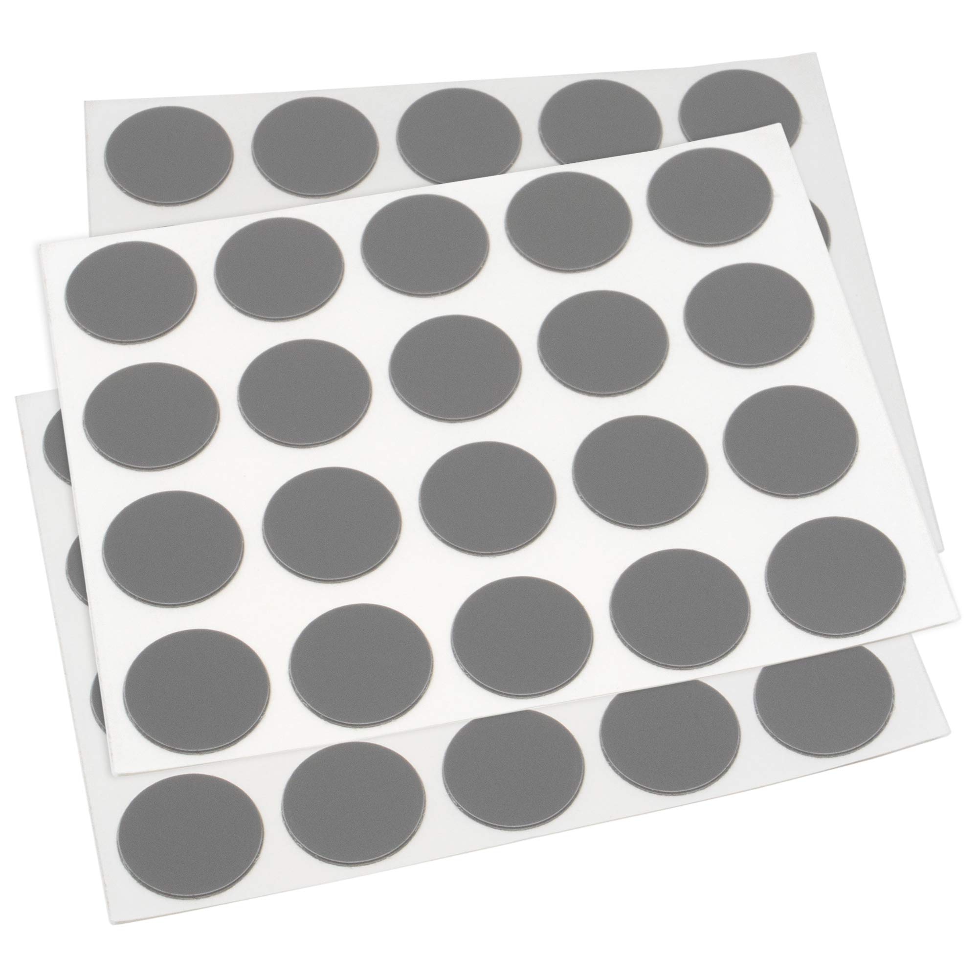 Adsamm® / 60 x cover caps | Ø 0.51'' (Ø 1,3 cm) | grey dark | round | 0.018'' (0,45 mm) thin, self-adhesive furniture patches by Adsamm®