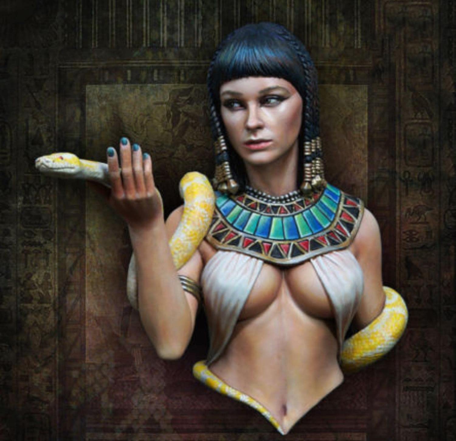 LIANGFANG 1/12 Bust Cleopatra Resin Kit DIY Figure Unassembled Unpainted Resin Model