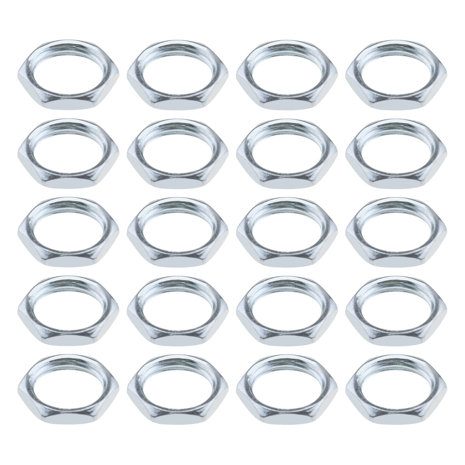 YINETTECH 20PCS Hex Nuts M10x1 SW12 2.4mm ISO Fine Thread DIN 13-5 Galvanised Key Nut Threaded Nut Hardware Repair Fasteners Retainers