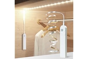 Sensky Motion Activated Strip Lights Rechargeable Motion Sensor LED Strip Light Dimmable Strip Lighting for Wardrobe,Cabinet,