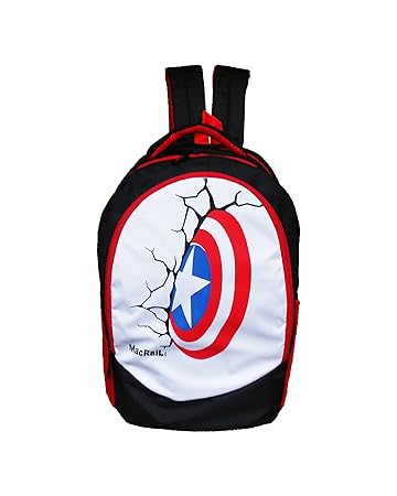 MacRaiL Captain Shield hi Storage School Bag|Laptop Bag|College Bag and Backpack (Black)