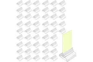 Clear Game Card Stand 50 Pcs, Plastic Place Card Holders Stand Triangle for Small Card, Display Card, Wedding Table Cards