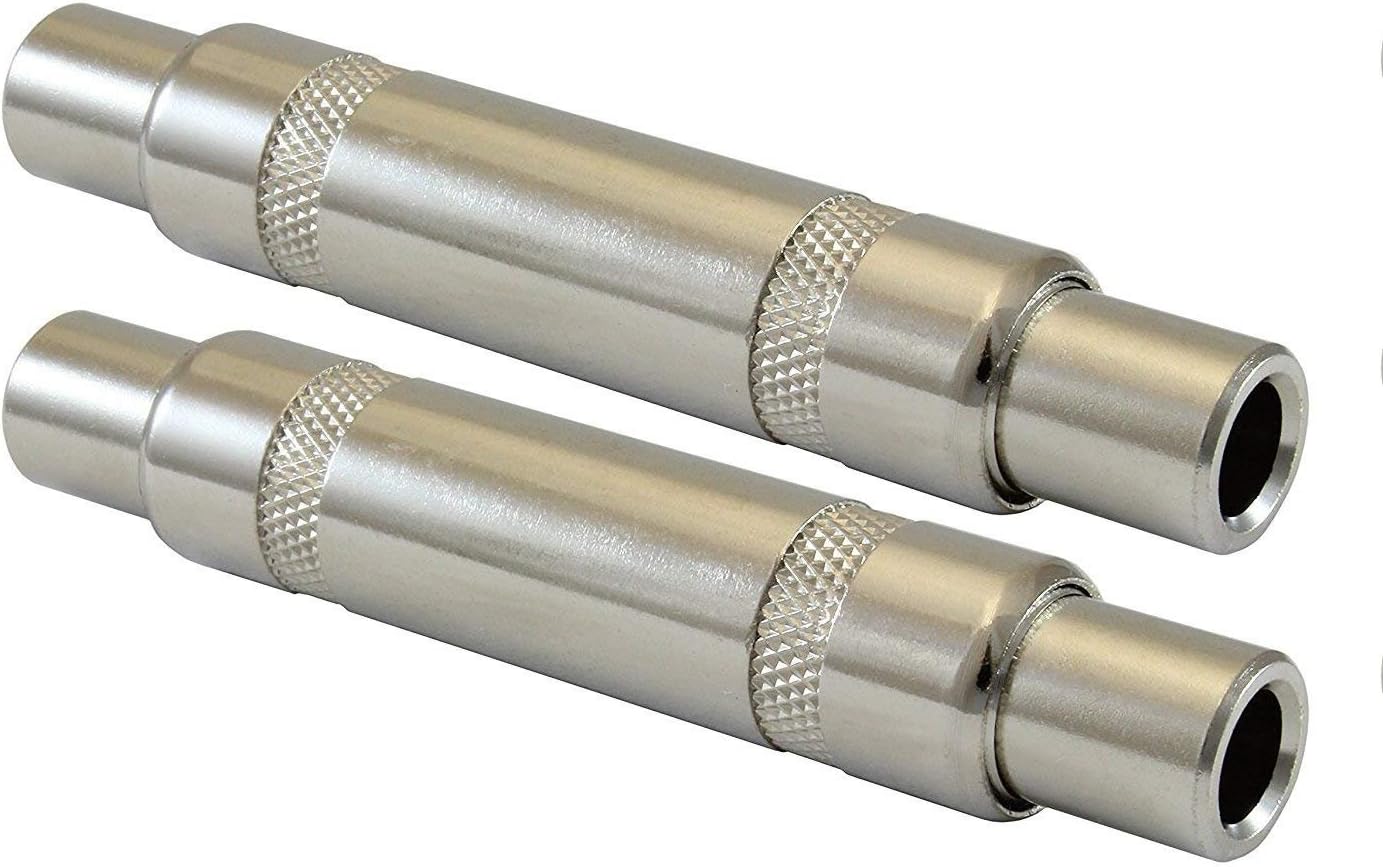 Cables Female TS Coupler ¼? Audio Plug Jack Adapter, ¼? to ¼? Barrel Mono Full Metal-2 Pack