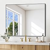 DESBING Black Bathroom Mirror for Wall, 30x36 Inch Rectangle Mirrors with Metal Frame, Modern Vanity Wall Mirror Decor for Entryway Hangs, Bathroom Living Room Horizontal or Vertical