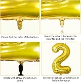 Balloon Dance Jungle 2nd Birthday Decorations 40in Gold Number 2 Leopard Zebra view 4