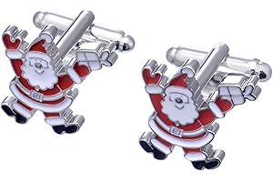 Salutto Men's Christmas Cufflinks Santa Christmas Stockings Cuff Links with Gift Box
