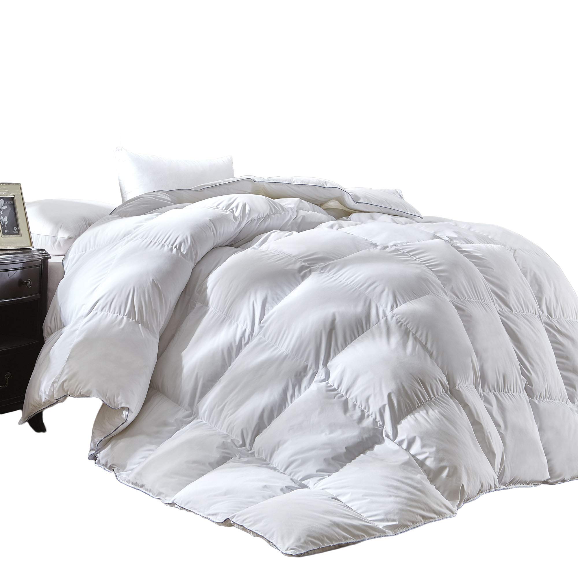 THREE GEESE Luxury King Size White Goose Down Feather Comforter Duvet