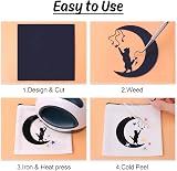 HTVRONT Black Iron On Vinyl 12 x 5 ft HTV for T Shirts Easy Cut & Weed view 3