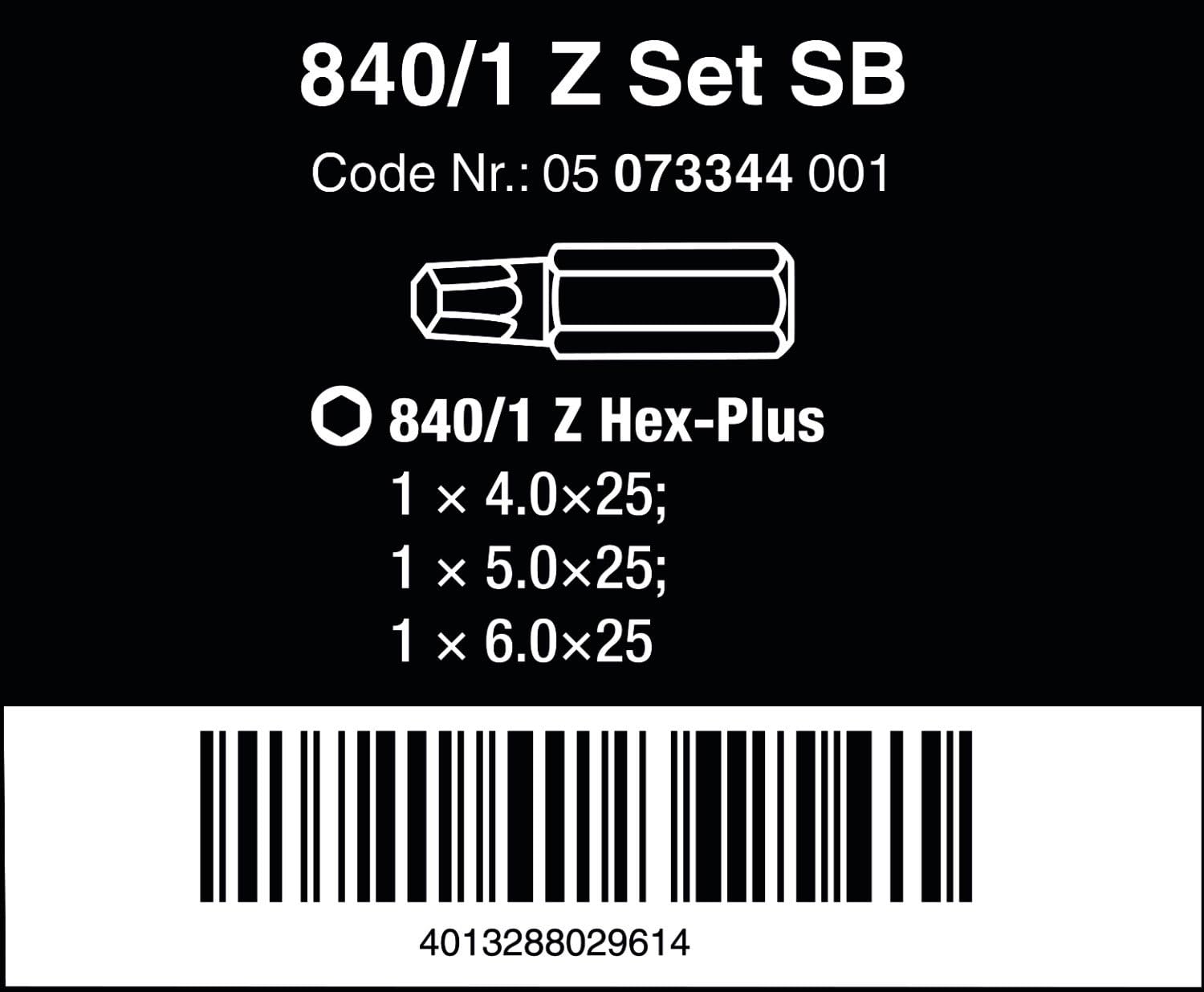 Wera 05073344001 Puntas, 6 x 25 mm, Set de 3 Piezas, Bit-Set B - Image 3