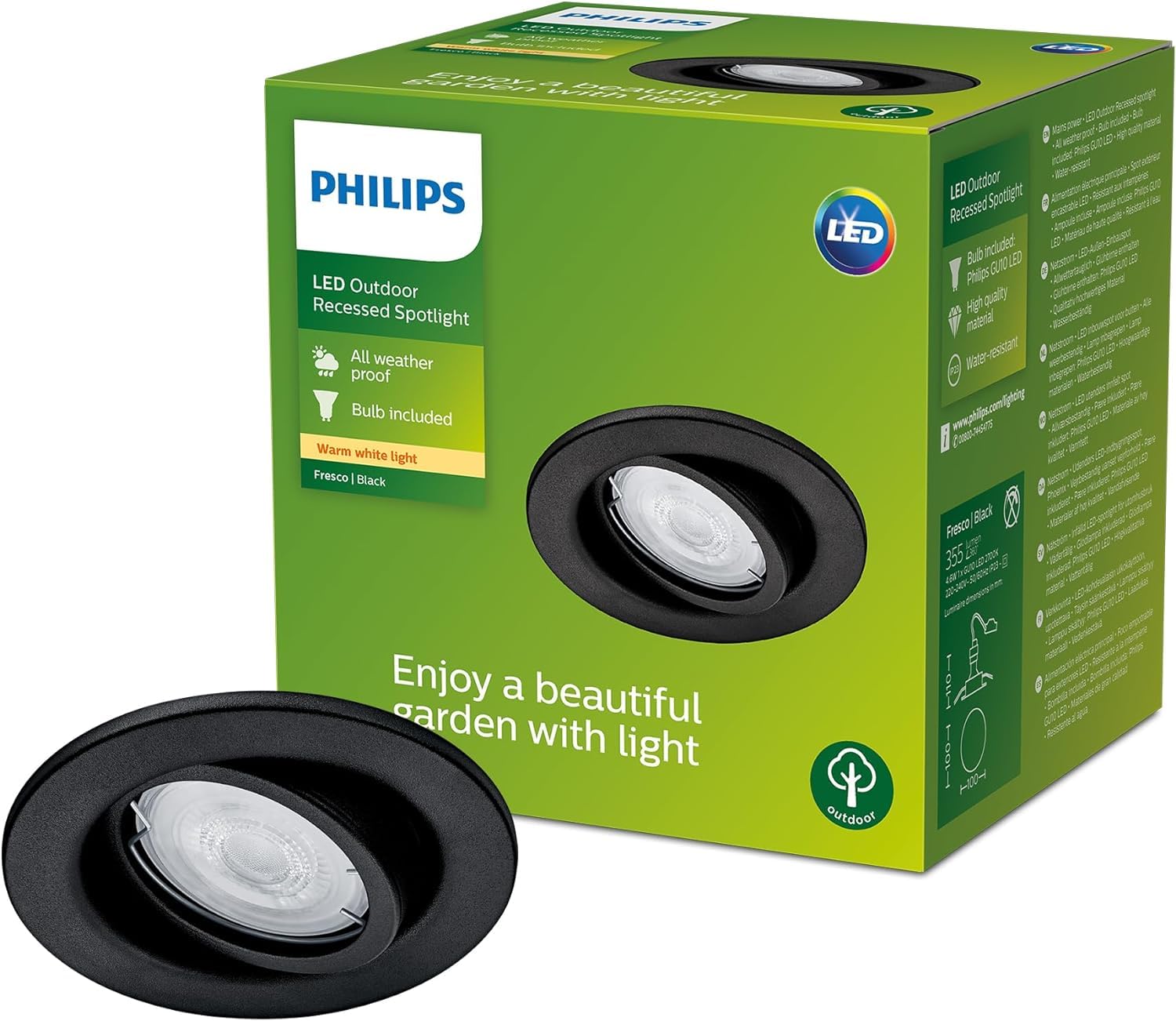 Philips Lighting Yarixa Outdoor Solar wall Light, 2.2W, 2700K, Black, Motion Sensor, IP44 Weatherproof