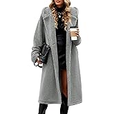 VXVGER Women's Fuzzy Fleece Hooded Coat Winter Oversize Long Cardigan Jacket Warm Faux Fur Outwear with Pockets