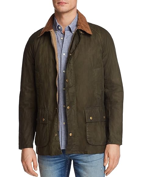 Barbour Lightweight Ashby Wax Jacket (Olive, L) at Amazon Menâs Clothing store: