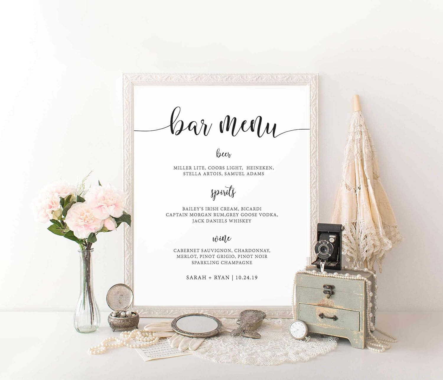 Amazon Com Wendore Wedding Bar Menu Template Wedding Drink