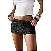 QJQ Women's Sparkly Sequin Mini Skirt Low Waist Hot Party Glitter Skirts Sexy Micro Pencil Skirt Bodycon 2026