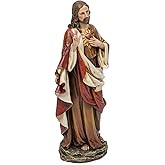Joseph's Studio by Roman 10.25 Inch Tall Sacred Heart of Jesus Figure, Made of Stone Resin and Hand Painted
