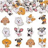 Boutigem Enamel Dog Charms Cute Cartoon Puppy Dog Alloy Pendants Lovely Pet Animal Metal Dangle Charms for DIY Crafts Jewelry Making
