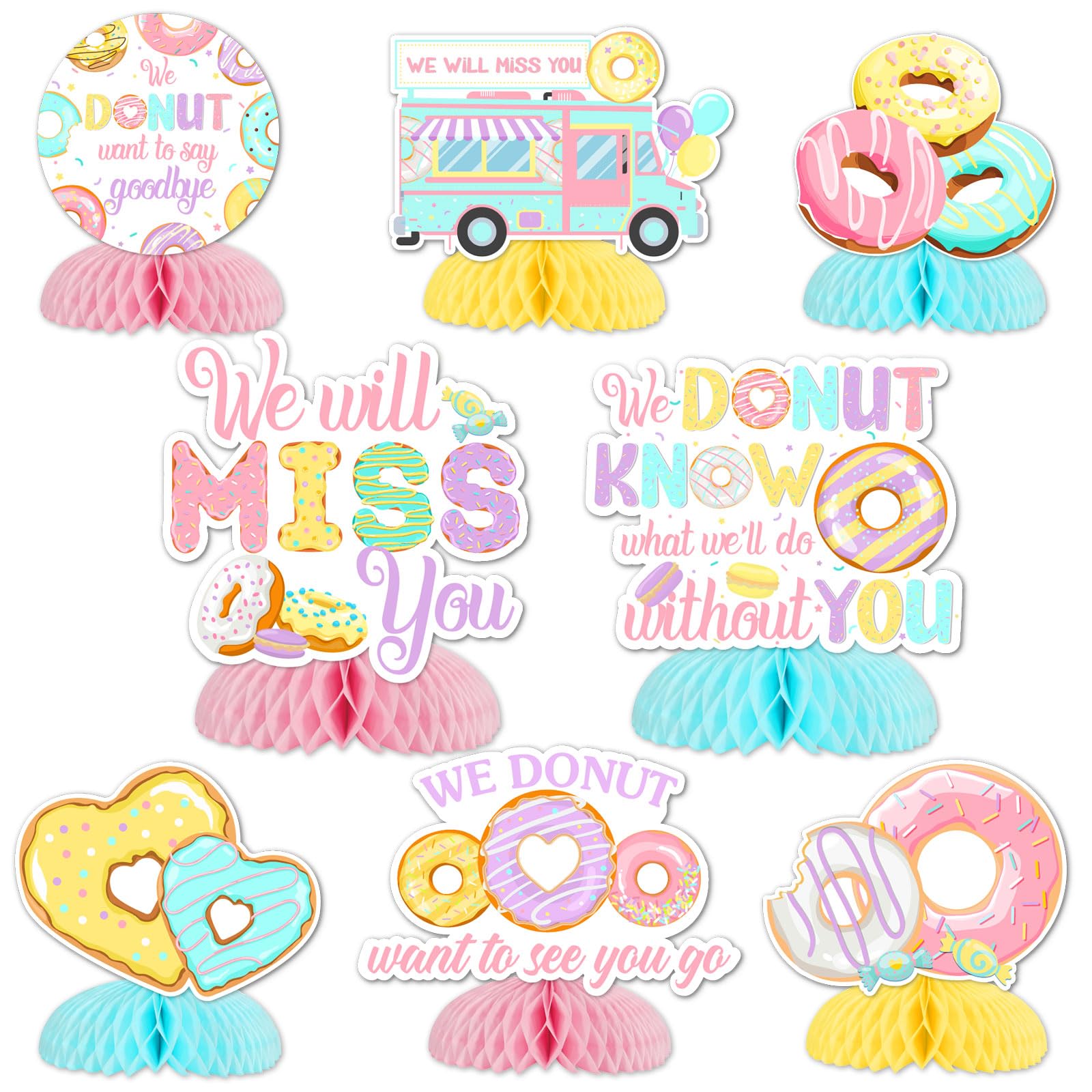 Balterever Donut Going Away Party Decoration Donut Farewell Honeycomb Centerpieces Table Decorations Donut We Will Miss You Decor for Farewell Career Change Going Away Retirement Party Job Change