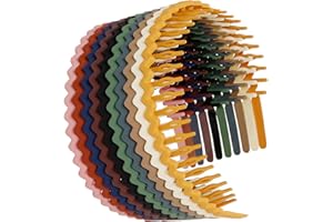 WOVOWOVO Plastic Hair Bands with Teeth, 10 Packs Thin Headbands for Women Girls Teens, Non Slip Hair Comb Head Bands Hair Accessories